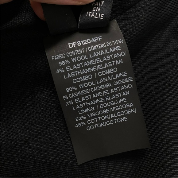 DEREK LAM Wool Double Breasted Striped Blazer Black Sz 4 - Picture 11 of 11